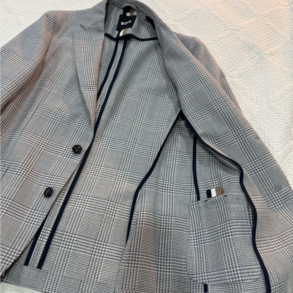Boss Hanry Plaid Virgin Wool Sport Coat - Picture 8 of 8